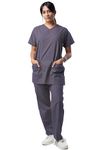 UNIFORM CRAFT Women’s Scrub Suits DSVX || 4 pocket scrubs | Ideal for doctors, dentists, vets, nurses & healthcare professionals (Grey, S)