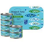 by Amazon Skipjack Tuna Chunks in Olive Oil, 145g, Pack of 6