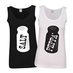 Salt and Pepper Best Friend Shirts Tank Top Black Medium White X-Large