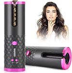 GROPOTIT Automatic Hair Curler For Women | Portable Curling Auto Rotating Hair Curler | Fast Heating Wireless Auto Curler with Timer Setting | USB Rechargeable Curler | Cordless Curler (Pink)