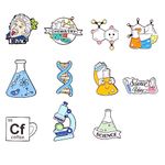 DOKLY 11 Pcs Science Enamel Pin Set for Kids Cute Kawaii Lab Enamel Pins Cartoon Scientist Science Pins Lapel Laboratory Alloy Enamel Brooch Pin for Badges Chemistry Bag Backpack Party Gift