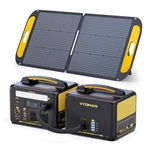 VTOMAN Jump 600X Portable Power Station Bundle with Extra Battery & 110W Solar Panel Included - 600W/939Wh Solar Generator LiFePO4 Battery Power Station with PD 60W Type-C, for Camping, Home Backup