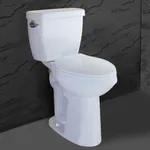 WinZo WZ5887 17.75 inches Two Piece Toilet Comfortable ADA Chair Seat Height Left Flush 1.28 GPF Elongated High Convenient for Seniors,elderly,Disabled & Tall Person,White