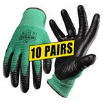 WRKIT 10 Pairs Work & Gardening Gloves for Men & Women | Size 8 Medium | Safety Gloves | Grip Gloves | Ladies Gardening Gloves | Builders gloves | Site gloves | Protective Gloves | Working gloves