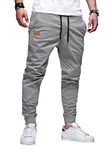 JMIERR Mens Joggers with Pockets Casual Joggers Pants Work Pants Cotton Drawstring Chino Pants Hiking Outdoor Twill Track Jogging Sweatpants Baseball Pants for Men CA 36(L) C Light Grey