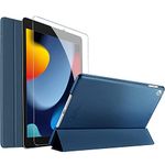 ProCase iPad 10.2 Case 2021 9th Gen/ 2020 8th Gen/ 2019 7th Gen Case with Tempered Glass Screen Protector, Slim Stand Hard Shell Protective Smart Cover for 10.2” iPad 9th/8th/7th Generation -Navy