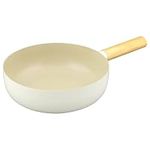 wellhouse Nonstick Ceramic Frying Pan Skillet Egg Omelette Pans Heat-Resistant Handle Nonstick Pots and Pans Wood Handle(26cm)