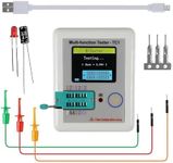WWZMDiB LCR-TC1 Multi-Function Capacitance Resistance ESR Tester 1.8" Full Color Display Transistor Meter for Diode Triode Capacitor Resistor Transistor LCR ESR NPN PNP MOSFET