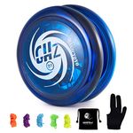 MAGICYOYO Responsive Yoyo D1 GHZ, Yoyo for Kids Yoyo Beginners Professional Yoyo Looping Yoyo with 5 Yoyo Replacement Strings + Yoyo Glove + Bag (Blue)