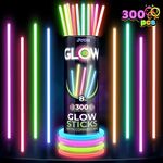 JOYIN 300pcs Glow Sticks Party Supplies, 8"(20cm) Glowsticks Party Glow in the Dark Light Up Sticks Bracelets and Necklaces Party Favors, Easter Party Supplies Pack Neon Festival Party Decorations