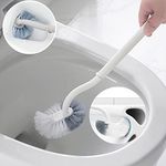 SUIXI 2 Pack Toilet Brush, Curved Design Angled Cleaner Brush Scrubber for Deep Cleaning, Long Plastic Handle and Flexible Bristles Bathroom Toilet Bowl Brush