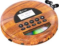 KLIM Nomad Wood - NEW 2024 - Portable CD Player Walkman - Long-Lasting Battery - Includes Headphones- Compatible MP3 CD Player- TF Card Radio FM Bluetooth - Ideal for Cars