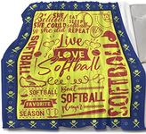 Softball Gifts Softball Blanket for Women and Men 50"X40", Softball Gifts for Teen Girls Boys & Softball Mom, Soft Cozy Fleece Flannel Sports Fan Throw Blankets for Couch Bed Living Room