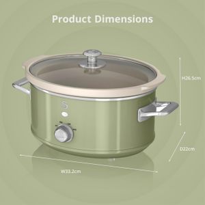 Swan Retro 3.5L Slow Cooker – Green