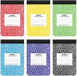 Oxford Jr. Composition Notebooks, Notebooks for School, School Supplies, Half Size, Kids Journal, 7-1/2 x 4-7/8 Inches, College Ruled Paper, 80 Sheets, Primary Marble Covers, 6 Pack (63774)