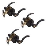 Dynasty Hardware MON-00-12P, Monterey Front Door Entry Lever Lockset, Aged Oil Rubbed Bronze - (3 Pack) - Keyed Alike