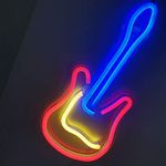 Neon Light Sign LED Guitar Night Lights USB Operated Decorative Marquee Sign Bar Pub Store Club Garage Home Party Decor