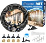Pre-Assembled Misters for Outside Patio,Outdoor Water Misting Cooling System,80FT|24M.Backyard Mist Kit for Garden,Greenhouse,Deck,Umbrella,Canopy,Pool,Porch.Trampoline Sprinkler,BBQ Party Accessories
