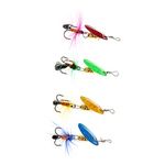 Pack of 4 Pcs Spinner Bait Fishing Lures Simulation Bait with Treble Hooks