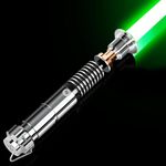 ELESKOCO Smooth Swing Lightsaber, Motion Control Luke V3.0 Lightsaber, RGB 16 Colours FX Swords, Metal Handle, 16 Sound Fonts, Lightsaber for Adults & Children, Gift, USB-C Charging, Silver