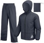 COOFANDY Men's Motorcycle Rain Suits Waterproof Rain Jacket Lightweight Hooded Raincoat