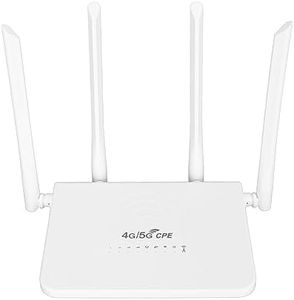 Enrutador Inalámbrico 4G LTE con Ranura para Tarjeta SIM, Desbloqueo de 300 Mbps, Punto de Acceso WiFi Móvil con 4 Antenas 5dBi para Oficina de Viajes (Enchufe de la UE)