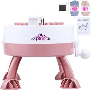 Knitting Machine 22 Needles Smart Round Knitting Machines Rotating DIY Hand Crank Knitting Machine DIY Knit Machine Kit Double Knit Machine for Sock/Hat for Adults or Kids