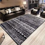 Leesentec Area Rugs 6×9 for Living Room Anti-Skid Carpet Bedroom Luxury Imitation Cashmere Rug Multi-Functional Large Rectangle Indoor Modern Rugs (White Black, 6.5×9.8 ft (200×300 cm))