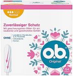 o.b. Original Normal Tampons for Medium/Stronger Days, StayDry Technology & Curved Grooves, Reliable Protection & Clean Feel (64 Pack)