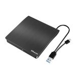 Wbacon USB 3.0＆Type C External DVD Drive CD/DVD +/-RW Optical Drive,Slim Portable DVD CD ROM Rewriter CD Burner for Laptop Desktop PC Windows 11/10/7 Mac os Linux OS