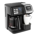 Hamilton Beach (49976) FlexBrew Coffee Maker, Single Serve & Full Coffee Pot, Compatible with Single-Serve Pods or Ground Coffee, Programmable, Black