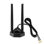 Eightwood Dual Band WiFi Antenna 2.4GHz 5GHz RP-SMA WiFi Antennae with 200cm Extension Cable for PC Desktop Computer PCI PCIe WiFi Card Wireless Network Router