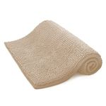 KEPLIN Non-Slip Microfibre Bath & Toilet Mat - Soft, Plush & Comfortable Rug with Machine Washable Design - Water Absorbent & Quick Drying to Keep Bathroom & Home Hygienic & Clean - (40x60cm) Beige