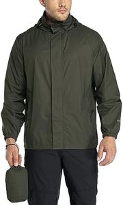 33,000ft Packable Rain Jacket Men's Lightweight Waterproof Rain Shell Jacket Raincoat with Hood for Golf Cycling Windbreaker