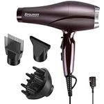 Xpoliman Blow Dryer with Diffuser, 2000 Watt Professional Salon Ionic Hair Dryer for Women with Comb Concentrator, Ease of Use, Hair Blow Dryer with Powerful AC Motor 2 Speed 3 Heat Settings, Low Noise -Brown