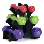 KAKSS Cast Iron Vinyl Coated Dumbbell With Stand(Proudly Made In India) (6Kg (0.5kg+1kg+1.5kg Pair))