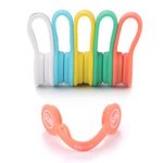 SUNFICON 5 Pack Magnetic Cable Clips Cable Organisers Earbuds Cord Bookmark Whiteboard Noticeboard Fridge Magnets Keychain Headphone Cable USB Charging Cord Manager Keeper Wrap Twist Ties Strap,