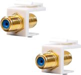 2 Pack Coax Keystone Jack Insert, RG6 Keystone Jack 3 GHz Gold-Plated F Type Coaxial Keystone Connectors