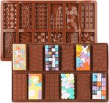 Skytail 12 Cavities with 12 Design in 1 Break Apart Chocolate Molds Candy Bar Molds Silicone Mini Cadbury, Heart, Pyramid, etc. Shapes, Silicone Molds for Wax Melts Non Stick Large Candy.