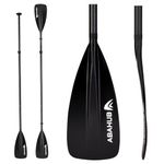 Abahub 1 x 4 Section Carbon SUP Paddle/Kayak Oar, Adjustable Stand up Paddleboard Paddles, Lightweight Carbon Shaft Black Plastic Blade