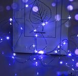 cshare Christmas Decorations Fairy Lights, 50 LEDs 5m/16.4ft Battery Operated Fairy Lights Flexible Silver Wire Lights for Christmas Tree,Wall,Wedding,Birthday,Party,Jars,Christmas Decorations.(Blue)