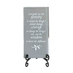 Lifeforce Glass The Serenity Prayer Inspirational Glass Plaque. Encouraging and Centering Words to Empower. Includes a Folding Easel Grey.