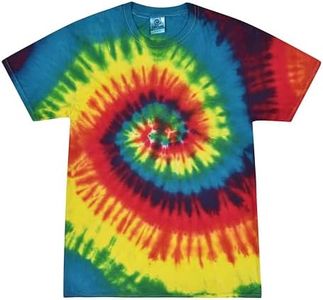 Colortone Tie Dye T-Shirt for Women and Men, Small, Reactive Rainbow