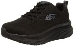 Skechers Women's D'lux Walker Get Oasis Sneaker, Black Mesh Trim, 2.5 UK