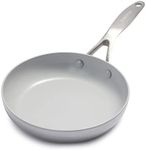 GreenPan Venice Pro Tri-Ply Stainless Steel Healthy Ceramic Non-Stick 20cm Frying Pan Skillet, PFAS Free, Egg Pan, Omelette Pan, Multi Clad, Induction, Oven Safe, Silver