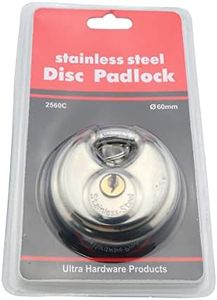Disc Padlock ZCZQC 60mm Stainless Steel Discus Lock with Key for Sheds, Storage Unit, Garages, Fence and Outdoors, Silver Tone