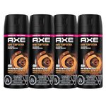 AXE Dark Temptation Deodorant Body Spray for long-lasting odour protection Dark Chocolate aluminum free deodorant for men, 113g, Pack of 4