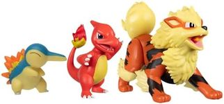 Pokémon Battle Figure, Fire Theme with 3 Pack Cyndaquil, Charmeleon, Arcanine - 4.5-inch Arcanine Figure, 3-inch Charmeleon Figure, 2-inch Cyndaquil - Toys for Kids Fans, PKW2549