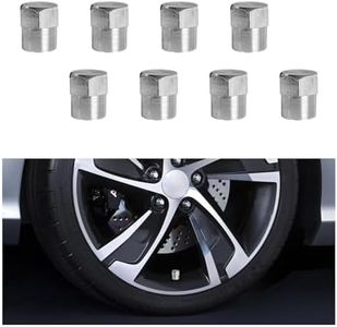 Ziciner 8 PCS Tire Valve Caps, Leakproof Car Metal Tire Valve Stem Covers with Rubber Seal Ring, Universal Vehicle Wheel Protection Accessories for Car SUV Truck Motorcycle (Number 2: 0.36×0.43inch)