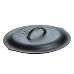 Lodge 12 Inch Cast Iron Lid. Classic 12-Inch Cast Iron Cover Lid with Handle and Interior Basting Tips.